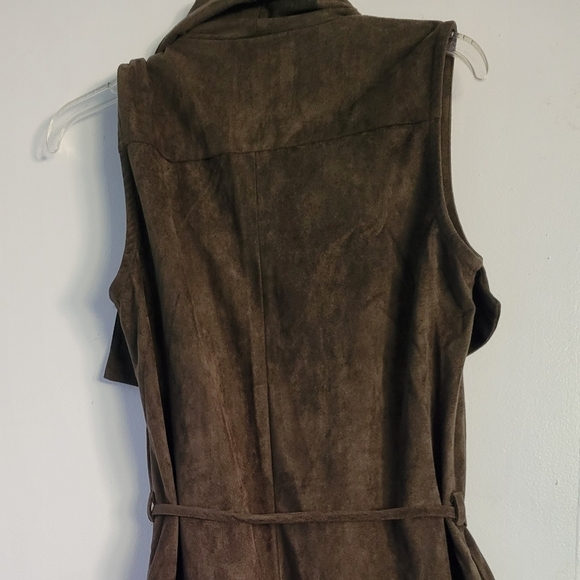 Mono B Brown Sleeveless Trench Coat - Picture 11 of 11